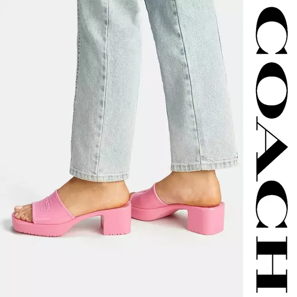 Coach Scarlett Rubber Sandal Pink Size 6 B (M) - Picture 5 of 8